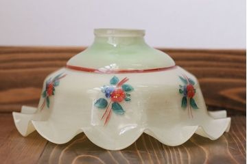 フランスアンティーク　花柄フリルシェード照明(2)