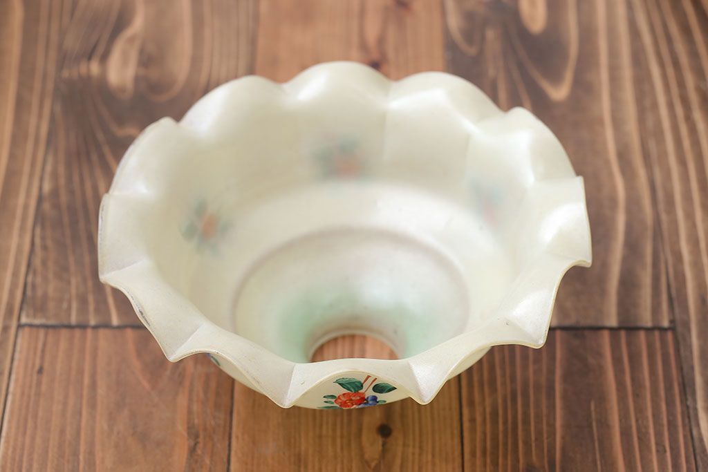 フランスアンティーク　花柄フリルシェード照明(2)