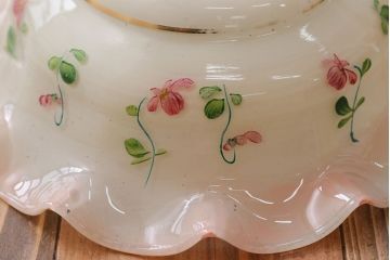 フランスアンティーク　花柄フリルシェード照明(3)