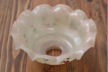 フランスアンティーク　花柄フリルシェード照明(3)