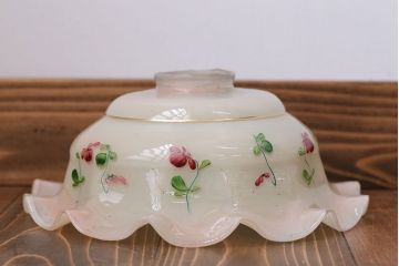 フランスアンティーク　花柄フリルシェード照明(3)