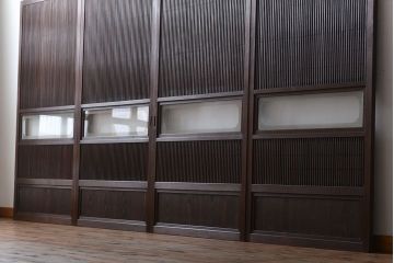 古民具・骨董　裏障子付き格子戸4枚セット(2)