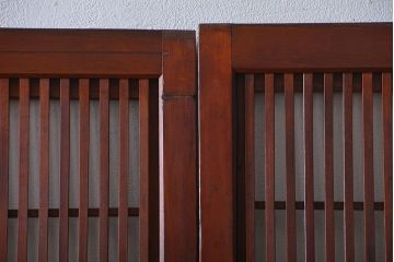 大正ロマン　裏障子付き　格子戸2枚セット