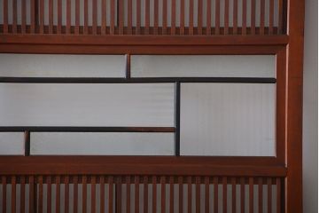 大正ロマン　裏障子付き　格子戸2枚セット