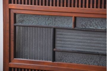大正ロマン　裏障子付き　格子戸2枚セット