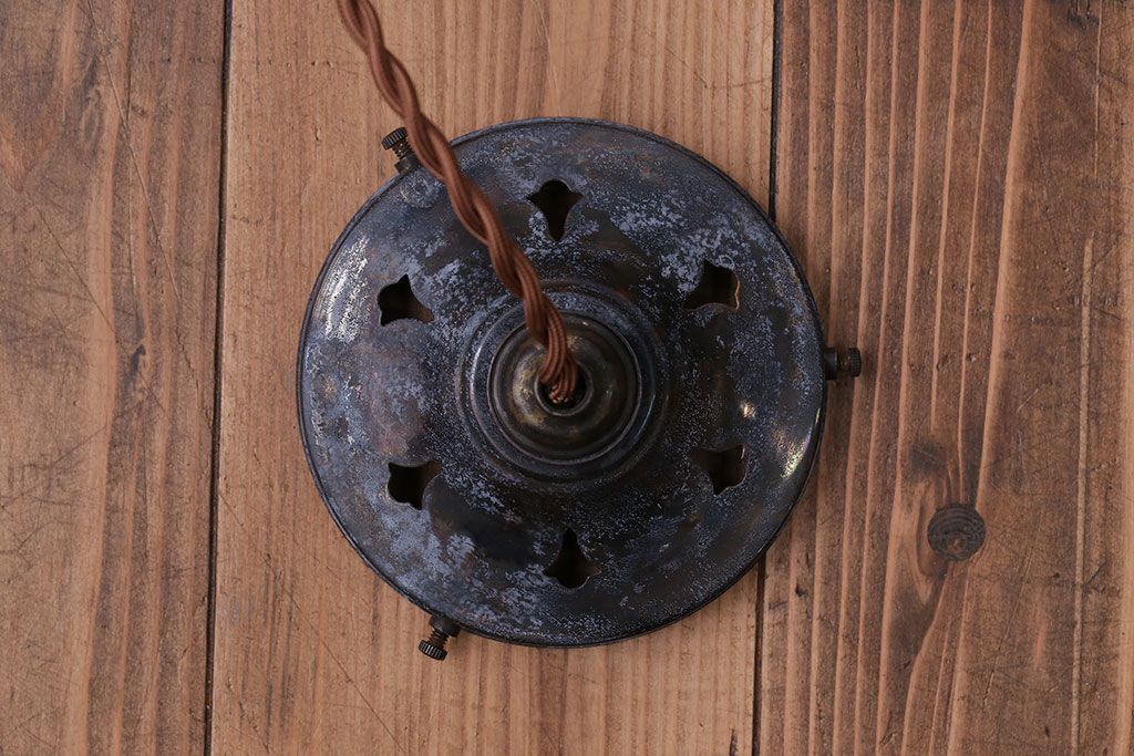 昭和レトロ　陽刻ガラス照明(1)