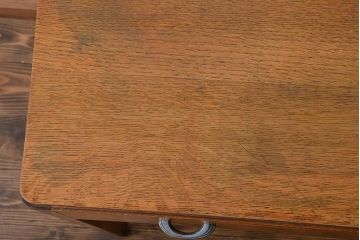 アンティーク家具　イギリスアンティーク　オーク材　引き出し付きデスク