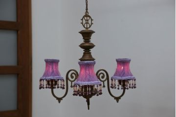 イギリスアンティーク　綺麗な銅製シャンデリア