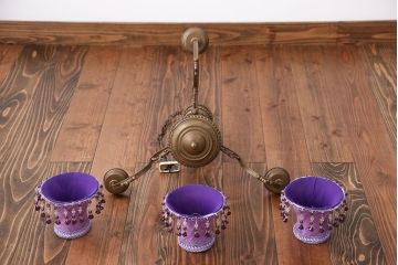 イギリスアンティーク　綺麗な銅製シャンデリア