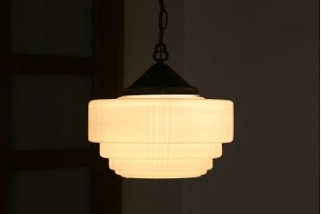 昭和レトロ　ガラスシェード照明