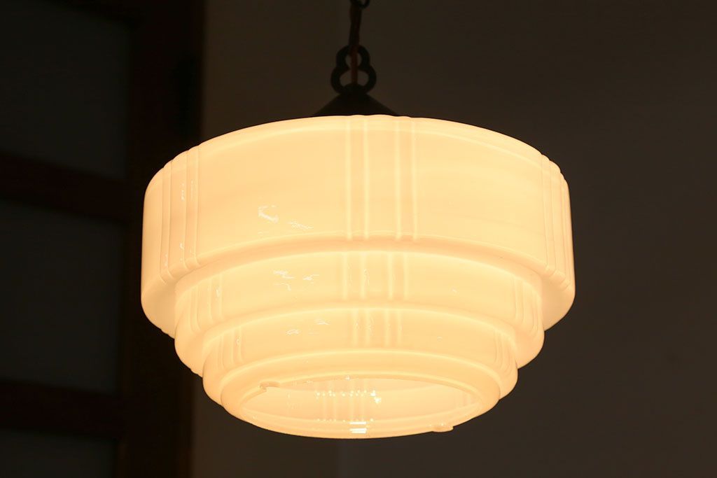昭和レトロ　ガラスシェード照明