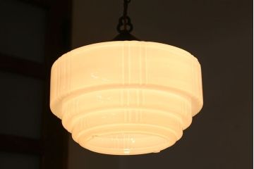 昭和レトロ　ガラスシェード照明