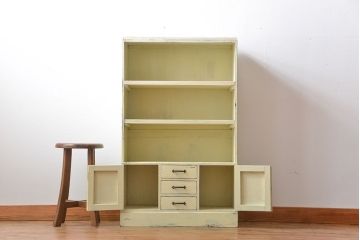 レトロ家具　昭和レトロ　アンティークペイント本棚