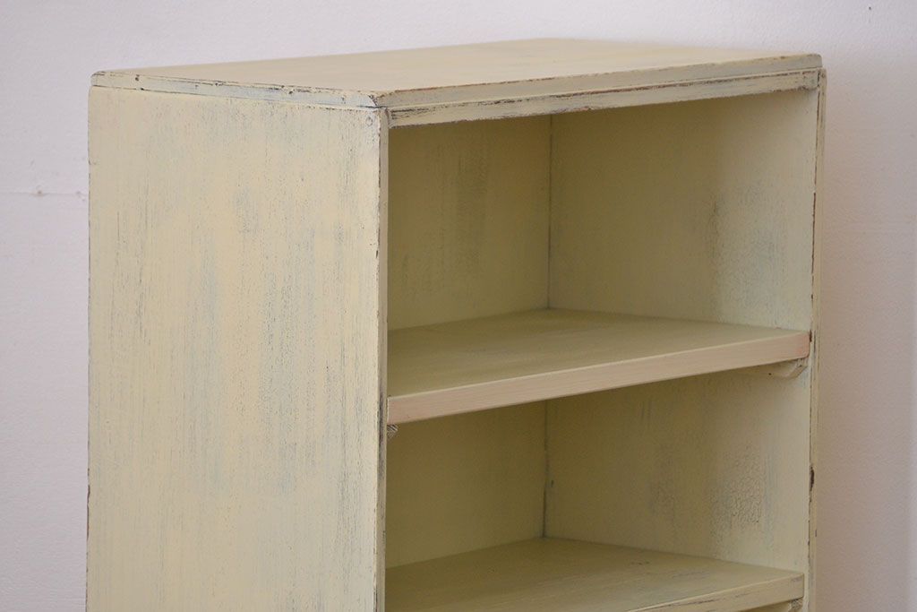 レトロ家具　昭和レトロ　アンティークペイント本棚