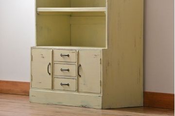 レトロ家具　昭和レトロ　アンティークペイント本棚