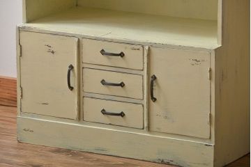 レトロ家具　昭和レトロ　アンティークペイント本棚