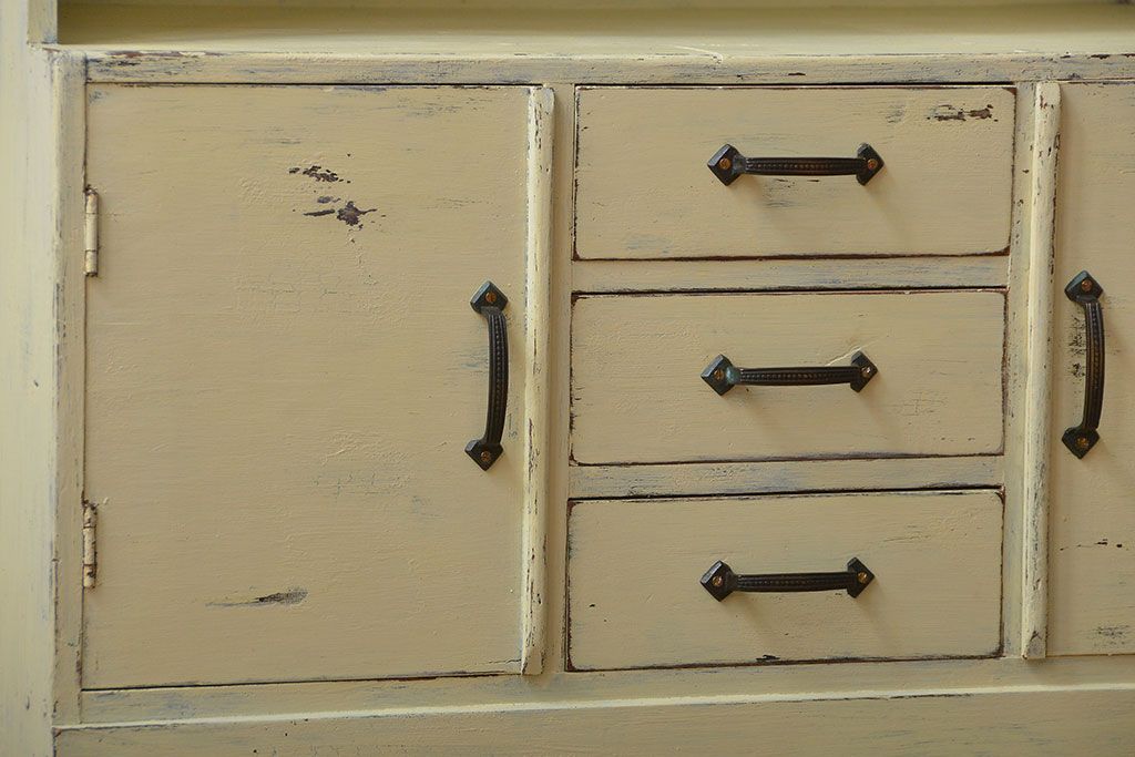 レトロ家具　昭和レトロ　アンティークペイント本棚