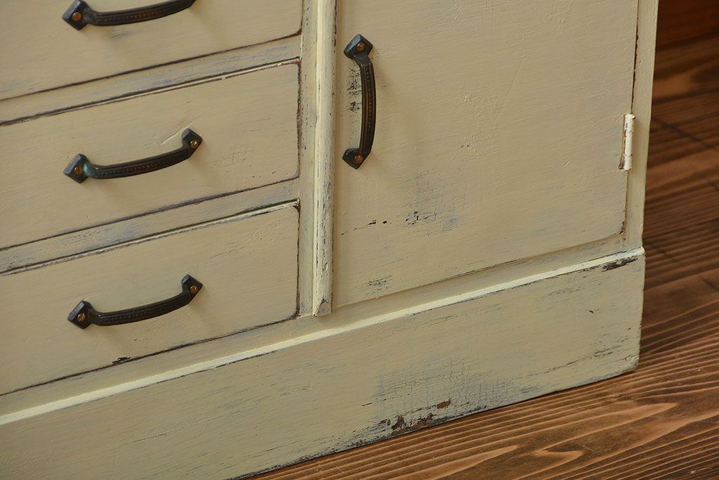 レトロ家具　昭和レトロ　アンティークペイント本棚