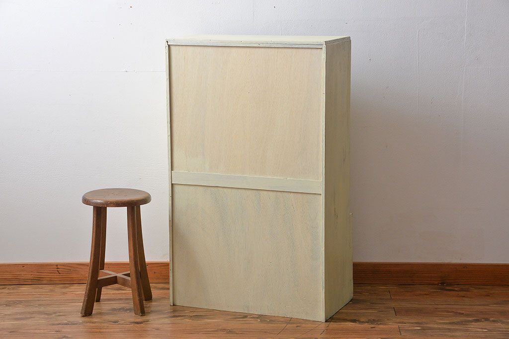 レトロ家具　昭和レトロ　アンティークペイント本棚