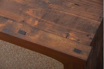 レトロ家具　昭和レトロ　前面栗材　ダイヤガラス入り収納棚(2)