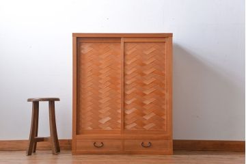 アンティーク家具　和モダン　置水屋(茶箪笥)