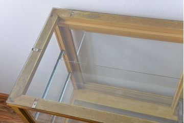レトロ家具　昭和レトロ　ナラ材!脚付きガラスケース