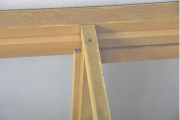 レトロ家具　昭和レトロ　ナラ材!脚付きガラスケース