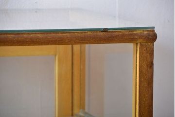 レトロ家具　昭和レトロ　ナラ材!脚付きガラスケース