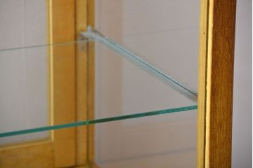 レトロ家具　昭和レトロ　ナラ材!脚付きガラスケース