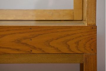 レトロ家具　昭和レトロ　ナラ材!脚付きガラスケース