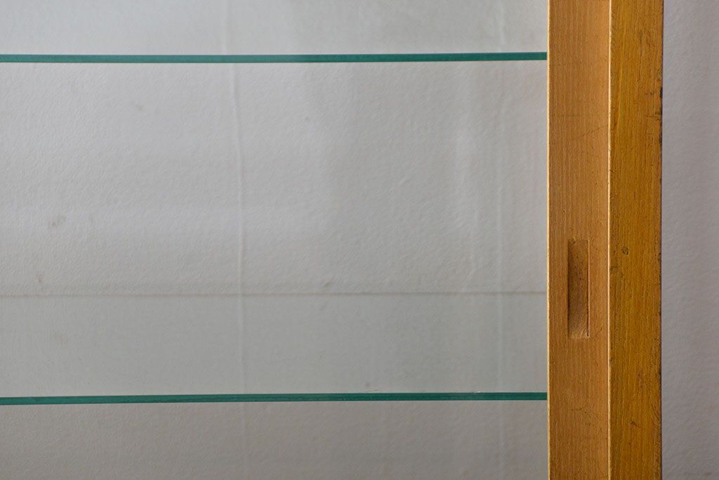 レトロ家具　昭和レトロ　ナラ材!脚付きガラスケース
