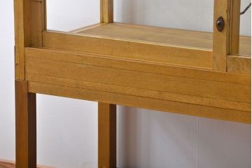 レトロ家具　昭和レトロ　ナラ材!脚付きガラスケース