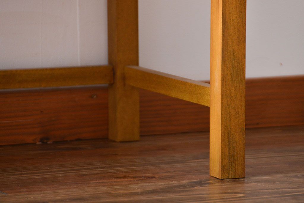 レトロ家具　昭和レトロ　ナラ材!脚付きガラスケース