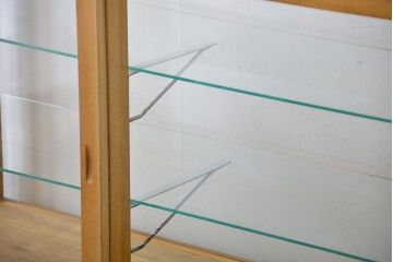 レトロ家具　昭和レトロ　ナラ材!脚付きガラスケース