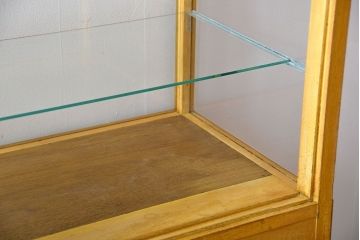 レトロ家具　昭和レトロ　ナラ材!脚付きガラスケース