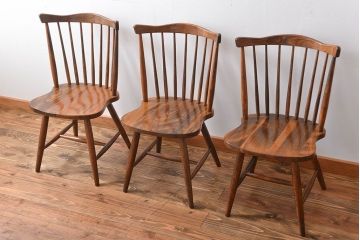  中古　ブナ材　スティックバックチェア　3脚セット