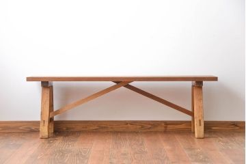 アンティーク家具　古い木のアンティークベンチ