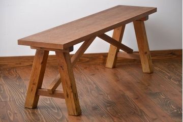 アンティーク家具　古い木のアンティークベンチ