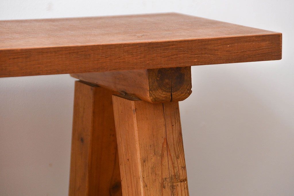 アンティーク家具　古い木のアンティークベンチ