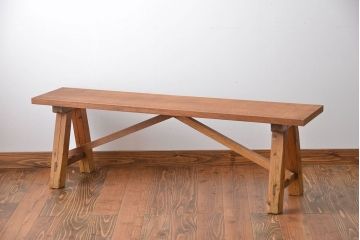 アンティーク家具　古い木のアンティークベンチ