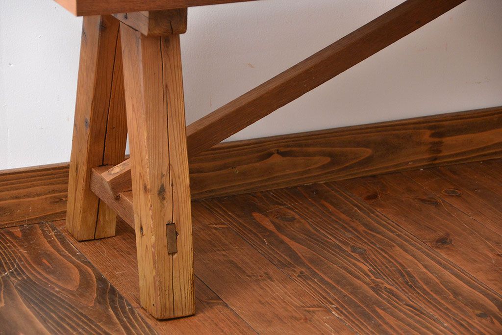 アンティーク家具　古い木のアンティークベンチ