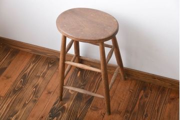 アンティーク家具　イギリスアンティーク　お洒落なハイスツール(1)