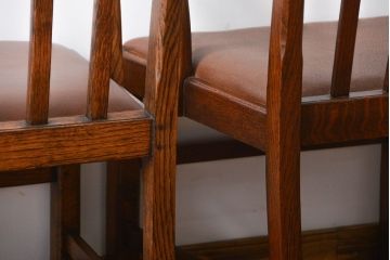 アンティーク家具　【イギリスアンティーク・大きなチェア2脚セット】イギリスアンティーク　オーク材　大きなアームチェア2脚セット