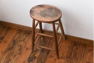 アンティーク家具　イギリスアンティーク　お洒落なハイスツール(椅子、チェア)(2)