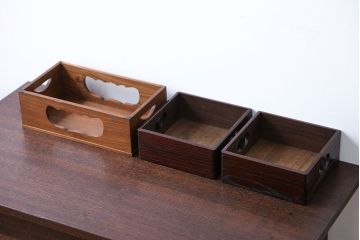 アンティーク雑貨　古民具・骨董　煙草盆3点セット(2)