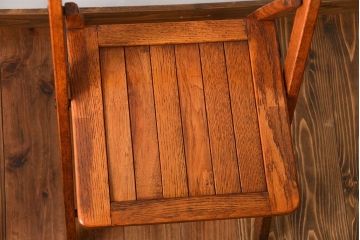 アンティーク家具　イギリスアンティーク　フォールディングチェア2脚セット(1)