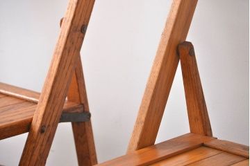 アンティーク家具　イギリスアンティーク　フォールディングチェア2脚セット(2)