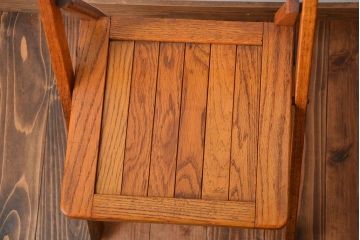 アンティーク家具　イギリスアンティーク　フォールディングチェア2脚セット(2)