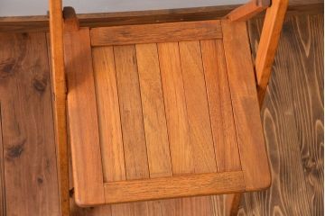 アンティーク家具　イギリスアンティーク　フォールディングチェア2脚セット(2)