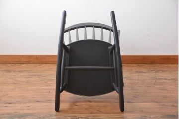中古　座面本革　お洒落なロッキングチェア